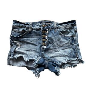 Just Usa Denim Distressed Stretchy Shorts Women’s 28